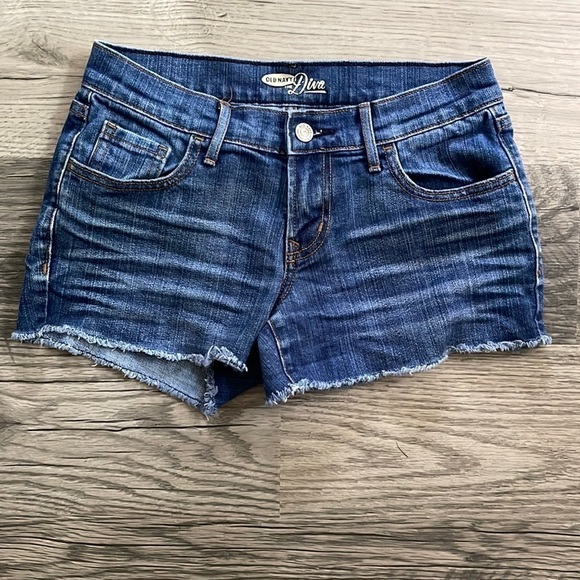 Old Navy The Diva lucky blue cut off denim shorts womens size 0 - Picture 1 of 6